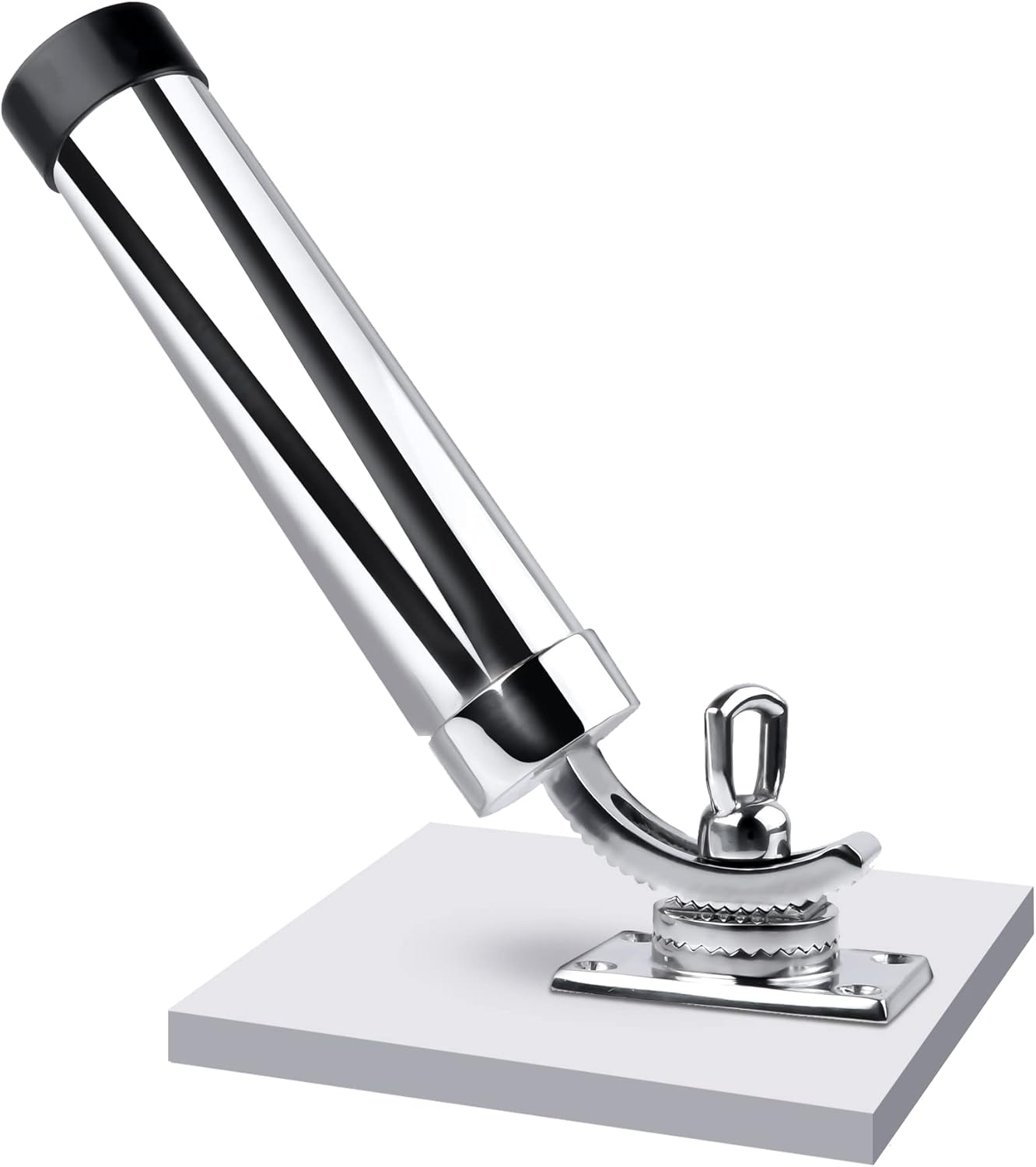 All Angle Deck-Mount Adjustable Fishing Rod Holder - 360° Adjustable - Flange Mount 90 Degrees, Marine Quality