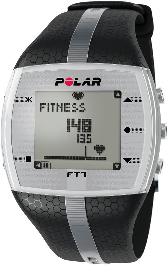 POLAR FT7 Men's Heart Rate Monitor Watch M- XXL Strap (Black/Silver)