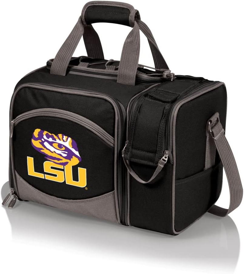 NCAA Malibu Cooler Picnic Basket - Insulated Tote with Complete Picnic Set