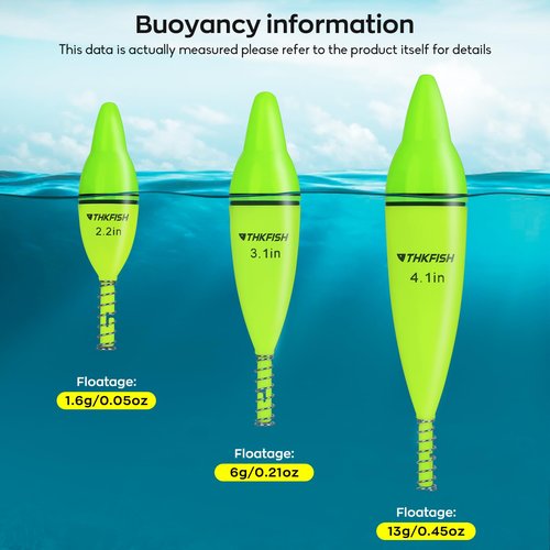 THKFISH 4PCS LED Lighted Fishing Bobbers Fishing Floats for Night, Spring Bobber Float Saltwater Freshwater Lighted Floats Glow for Crappie Walleye Catfish, 2.2", Green