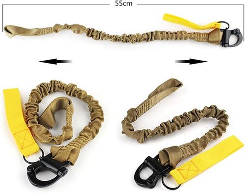 H World EU Tactical Multi-Use Adjustable Quick Release Retractable Safety Sling Lanyard for Outdoor Sports Airsoft Hiking