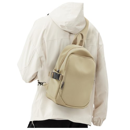 Sling Bag for Men Women, Mini Anti Theft One Strap Motorcycle Sling Backpack, Small Sling Chest Bag Daypack Crossbody Backpack for Casual Travel Hiking Gym Outdoor Sports Khaki