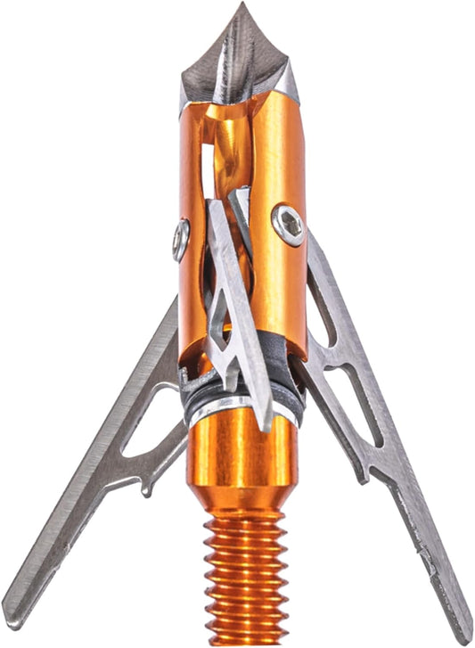 Rage 3 Blade Chisel Tip X Crossbow Broadhead 1.6" Cut, Orange (60200)