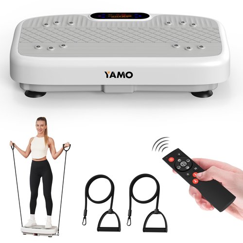 YAMO Vibration Plate Exercise Machine, Vibrating Plate for Lymphatic Drainage & Weight Loss, 350lbs Capacity Whole Body Shaking Workout Fitness Platform, Grey