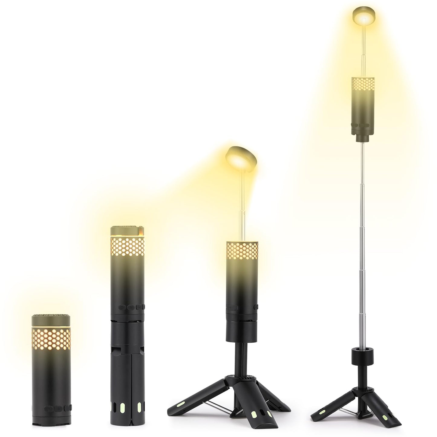 Flyrivergo Telescopic Camping Light, Recahrgeable Portable Camping Lantern 4 Light Modes, with Tripod and Storage Bag, 10000mAh Battery Outdoor Lights for Emergency, Camping, Hiking