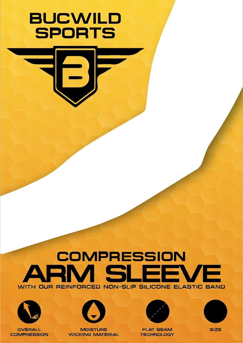 Solid Color Compression Arm Sleeves by Bucwild Sports Youth & Adult (1 Pair)