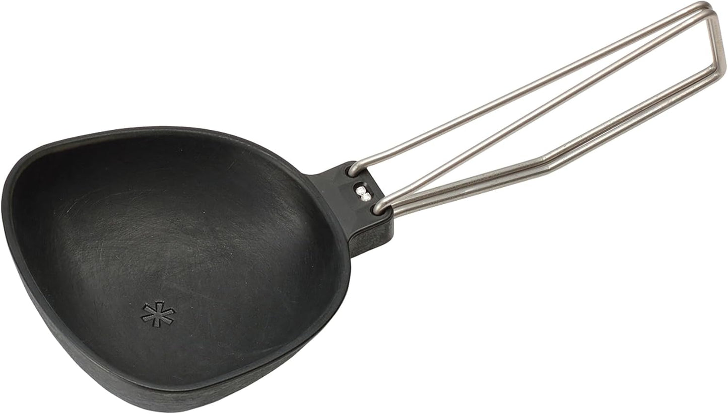 Snow Peak Nylon Cooking Ladle for Camping & Hiking - Portable Black Folding Utensil