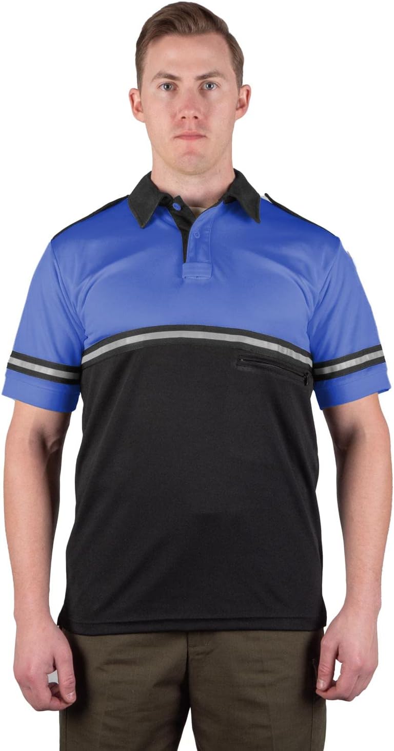 Reflective Two-Tone Bike Patrol Shirt with Zipper Pocket - First Class Safety Gear