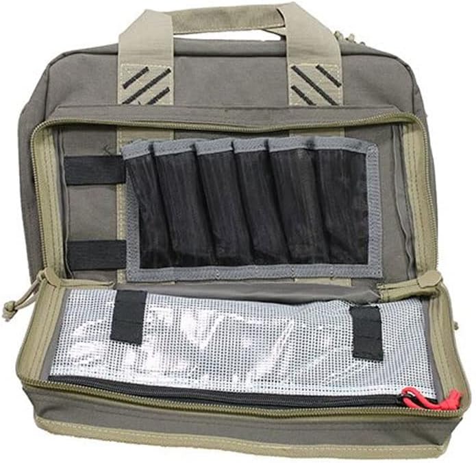 Quad Pistol Range Bag with Mag Storage & Dump Cups | 4 Handguns Capacity | Durable Secure Handguns, Ammo & Shooting Accessories Storage Soft Case