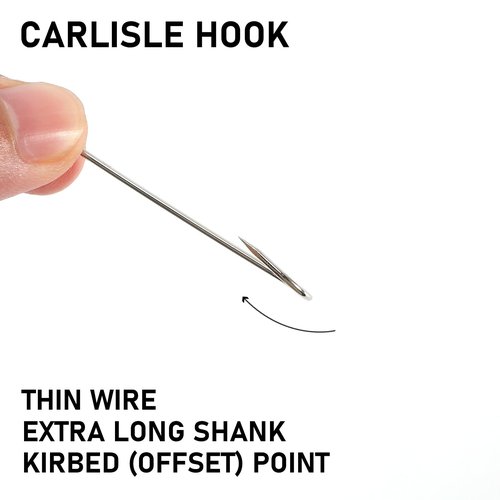 Dr.Fish 100 Pack Aberdeen Hooks Freshwater Fishing Hooks, Extra Long Shank Light Wire, Crappie/Bass/Bream/Bluegill/Panfish Fishing #4