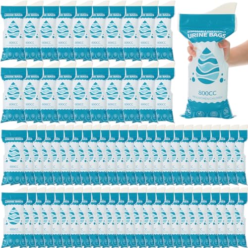 Nuogo Disposable Urine Bags 100 Pack - 800ml Light Unisex Travel Pee Bags