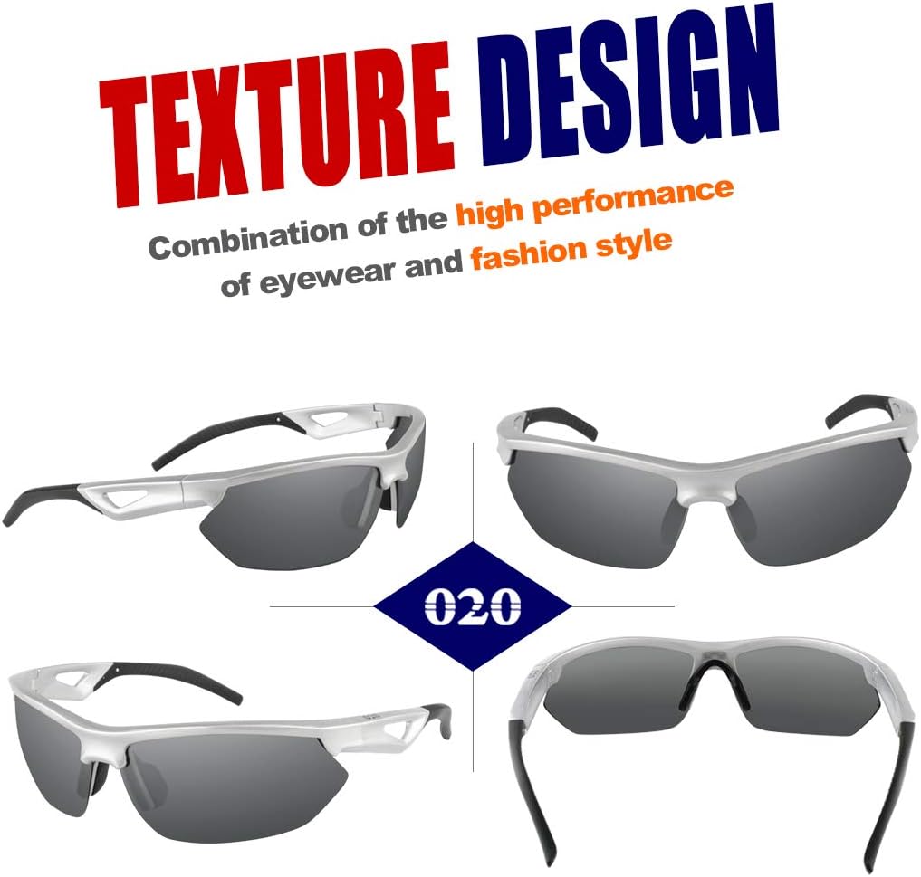 O2O Polarized Sport Sunglasses Wrap Around for Men Women Youth Teens Biking Driving Golf Baseball Cycling Fishing Running
