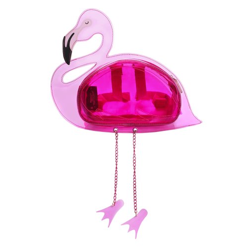 Bioworld Pink Flamingo 13.5-Inch Clear Mini Backpack