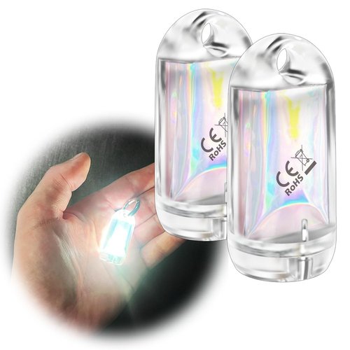 DOKeep USB Mini LED Lanterns, 2 Pack Waterproof EDC Keychain LED Flashlight for Camping Rechargeable Battery Stick Light Maglite Hockey Dog Collar Flashlight for Nighttime Shift (2Pack White)