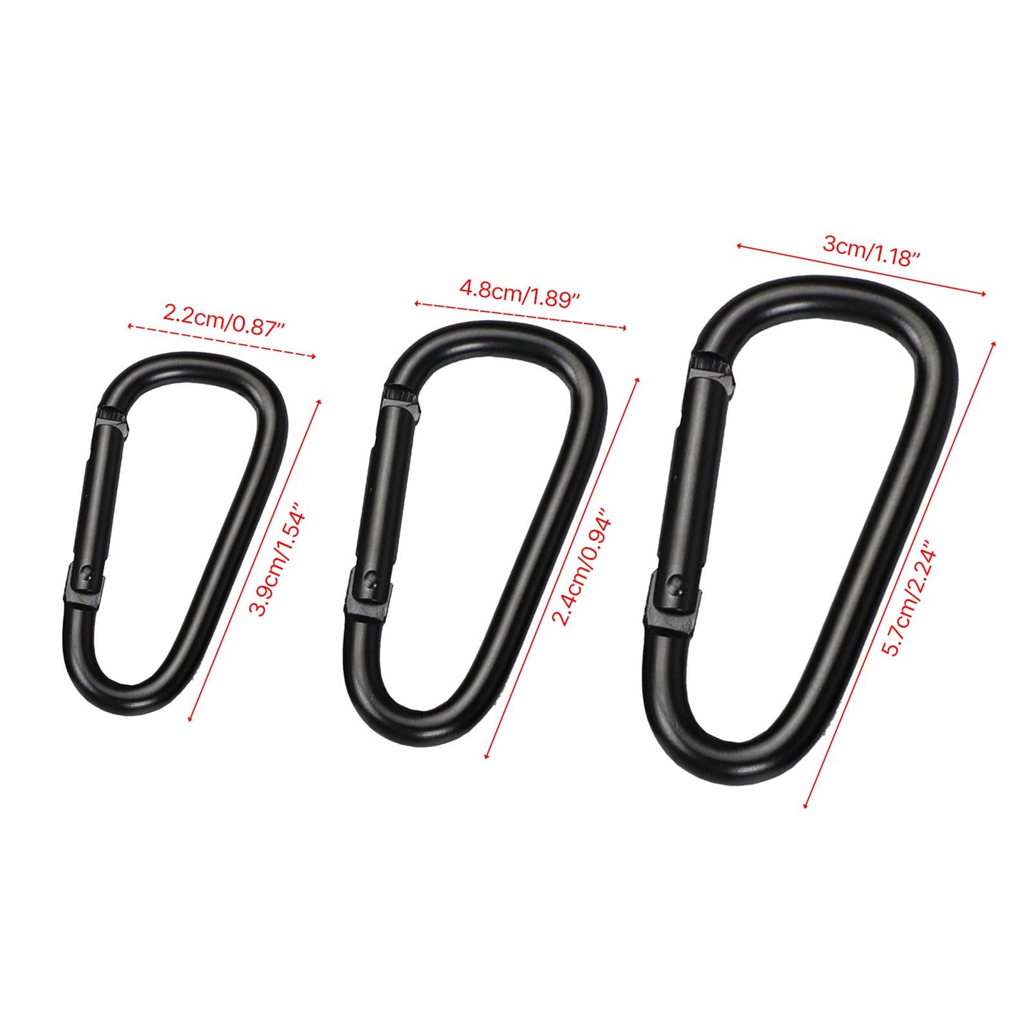 4 Pcs Heavy Duty Spring Snap Hook Small Mountaineering Buckle D Rings Clip Hook Climbing Carabiner Keychain Clip Aluminum Alloy Climbing Carabiner Portable Lightweight Carabiner Durable Backpack