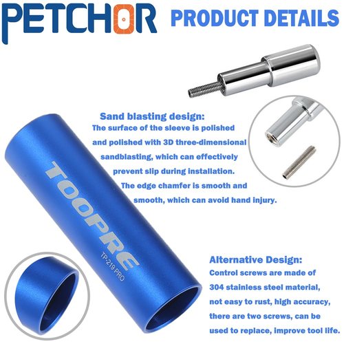 PETCHOR Bike Bicycle Fork Star Nut Setting Tool, MTB Star Nut Tool with 2 Spare Special Screws and 3 Star Nuts, Blue（for 7/8",1",1-1/8"）
