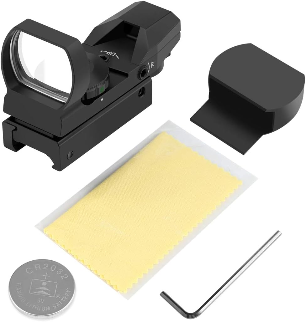 Feyachi Reflex Sight - Adjustable Reticle (4 Styles) Both Red and Green in one Sight!