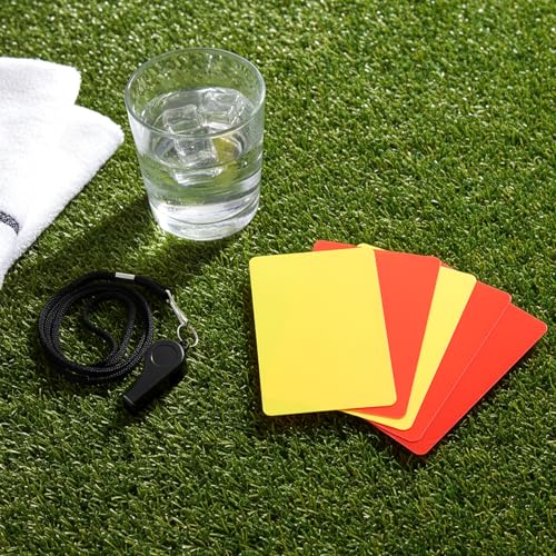 7PCS Soccer Referee Kit with Red & Yellow Cards & Loud Whistle - Match Day Official Tools