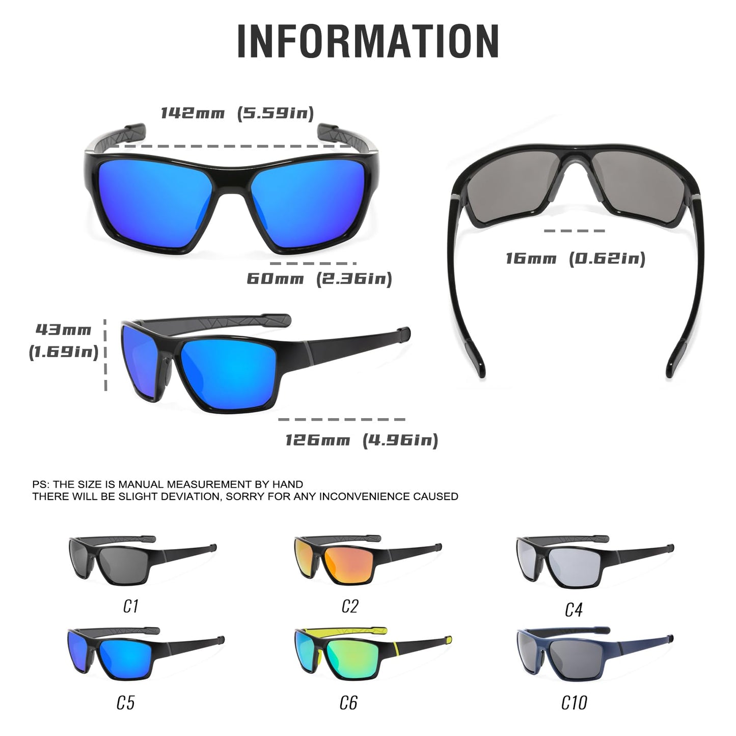 MALIDAK Sports Sunglasses for Men Women, Polarized Unisex TR90 Golf Glasses Cycling Shades