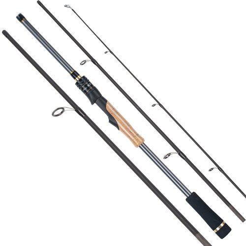 MINISTOREAM Travel Fishing Rods, 4 Piece Fishing Pole,Surf Casting/Spinning Rod,Ultralight Fishing Baitcasting Rod 7ft for Saltwater Trout, Bass, Walleye, Pike (Spinning, 6.5ft/ML)