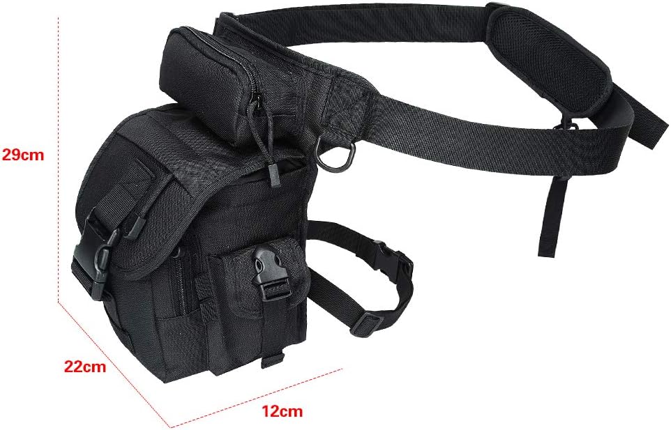 Waterproof Military Tactical Drop Leg Pouch Bag Type B Cross Over Leg Rig Outdoor Bike Cycling Hiking Thigh Bag