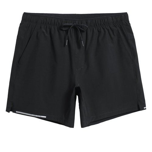maamgic Mens Running Shorts Workout 6" Marathon Lightweight Quick Dry Gym Shorts with Zip Pocket Black Large