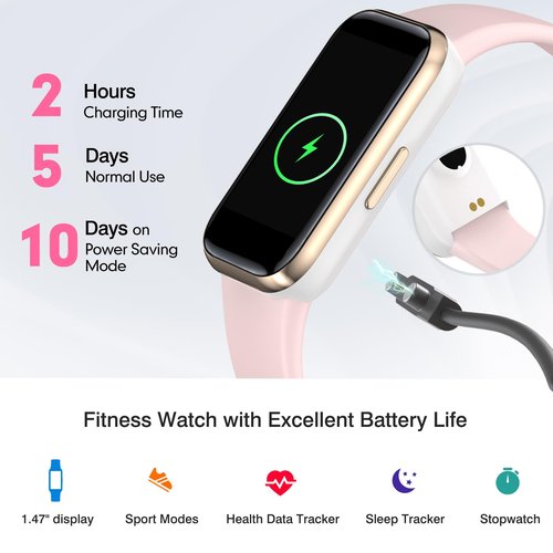 meoonley Fitness Tracker Watch,Fitness Watch Waterproof Activity Tracker Step Tracker with HeartRate Blood Oxygen Monitor and Sleep Monitor Compatible with Android iOS for Women Men