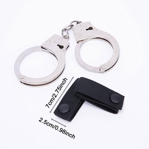 Handcuff Strap Holder 2Pcs Handcuff Belt Straps Single Snap Nylon Hand CuffBelt Keeper Chain HandcuffHolder Strap Belt Clip Quick Release Hook 2.25" Tactical Cuffs Carrier for Duty Belts