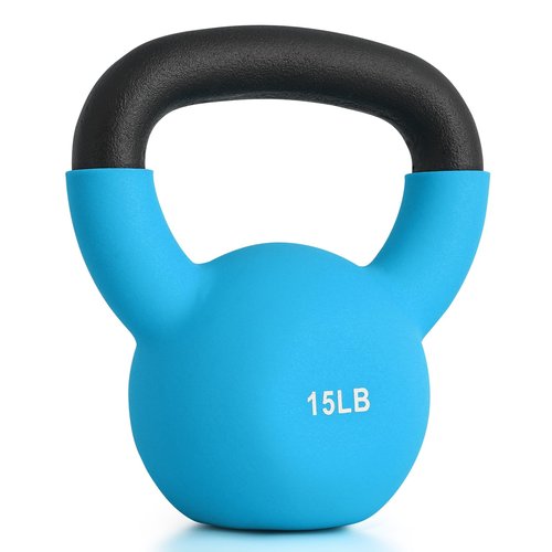 MADOG 10/15/20 LB Kettlebells, Neoprene Coated Strength Training Kettlebells, Hand Weights for Full Body Workout Equipment, Grip and Strength Training for Home Gym, Blue