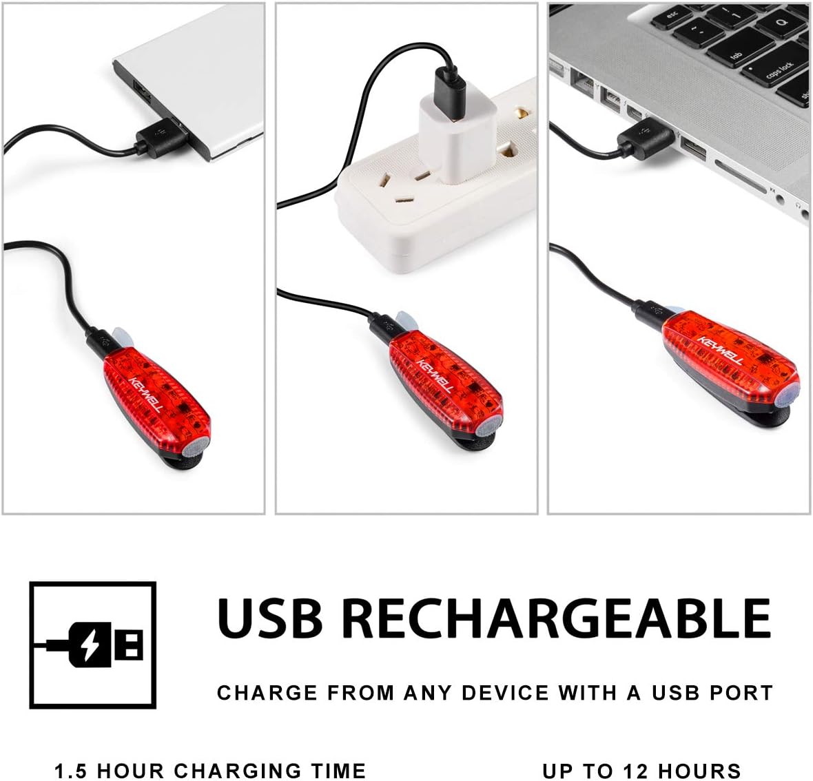 USB Rechargeable LED Safety Lights (2 Pack) - Clip on Strobe Running Lights for Runners, Joggers,Walkers,Kids,Dogs,Bike Tail Lights - High Visibility Accessories for Reflective Gear