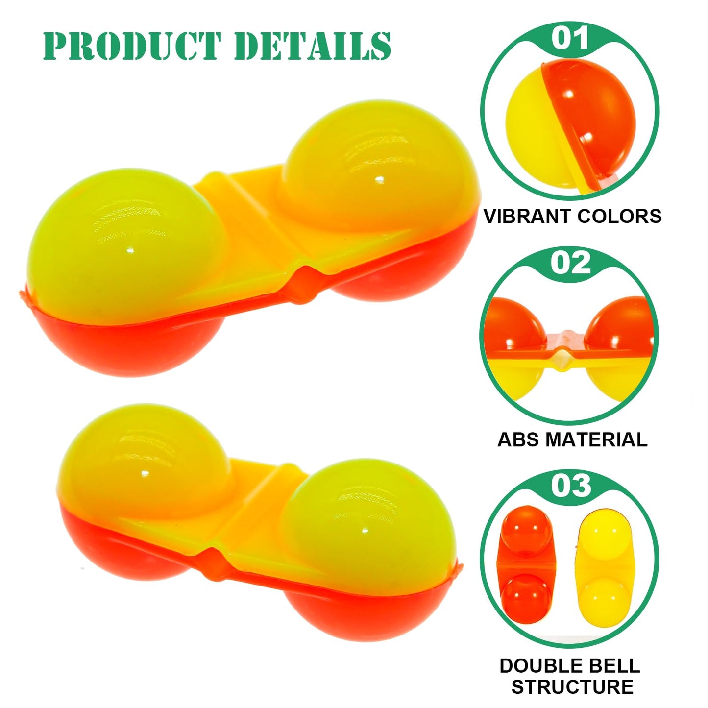 FishingPepo 50Pcs Fishing Double Rattle Bell Fishing Attractor Beads Fish Bite Bait Alarm Loud Bells Sea Fishing Tools