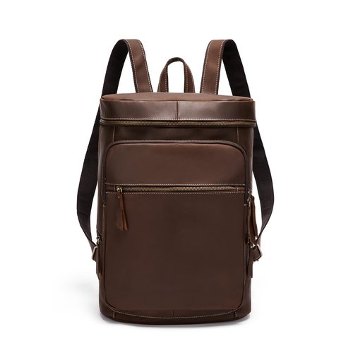 Overdo Retro Genuine Leather Backpack, Men's Fashionable Travel Bag And Camping, Practical Men's Travel (Brow)