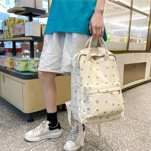 NTRUEML Backpack Sweet Flower Cute Aesthetic Large Capacity Backpack Accessories (white)