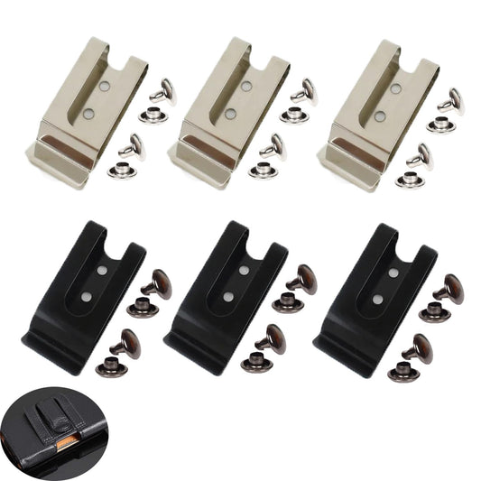 ArrErr 6 Pack Multitool Sheath Metal Belt Clip Replacement with Mount Screws Tool Pouch Buckle Spring Hook for Leatherman Multitool Belt Sheath EDC Belts Organizer Nylon Belts Clip Pouch Pocket