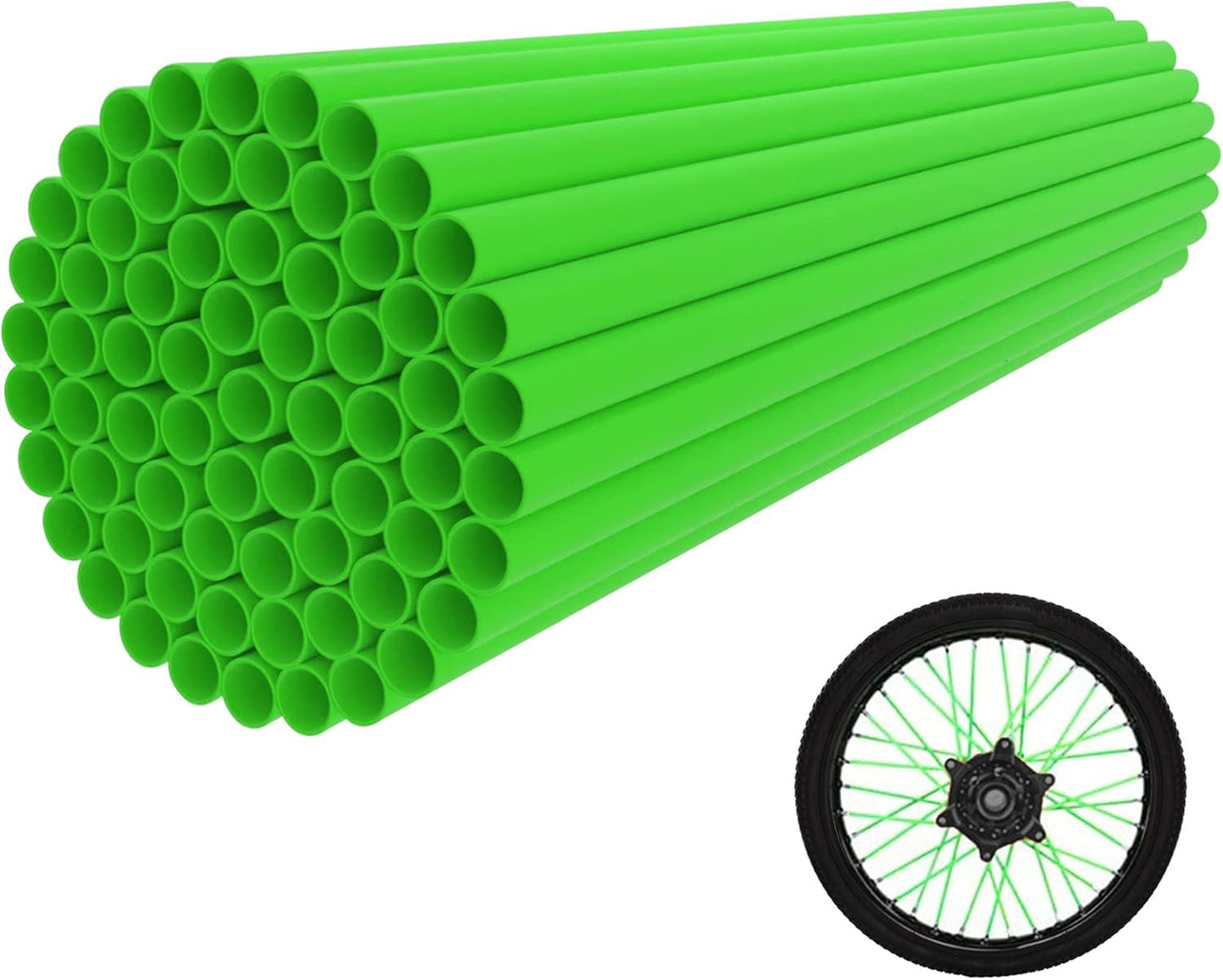 GOOFIT 72Pcs Motorcycle Spoke Skins Covers Coats Wheels Trim Cover Pipe Decorative Protective Wraps Kits for SUV Bicycle Off-Road Dirt Bike (Black)