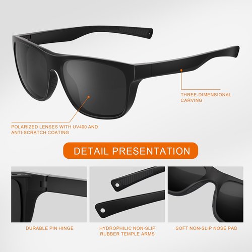 Occhsouo Polarized Sunglasses for Men Lightweight UV400 Protection Sun Glasses for Women TR90 Sunglasses for Fishing Driving