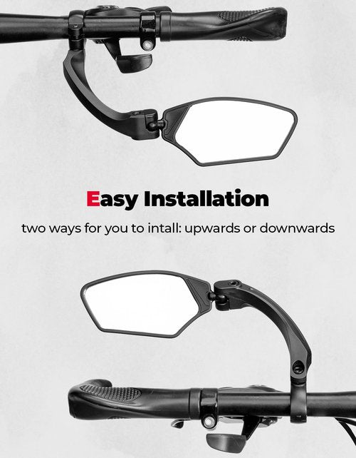 KEMIMOTO Bike Mirror with Wider Angle 360 Rotate Adjustable HD Rearview Mirrors for Handlebars Bike Bicycle