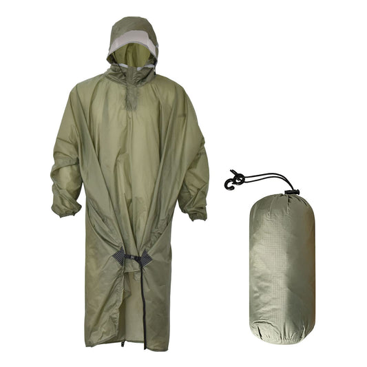 YDYJKI Rain Poncho Travel Backpack Waterproof Raincoat Lightweight Reusable Hooded Waterproof Rain Gear for Men Women Adults (Army Green)