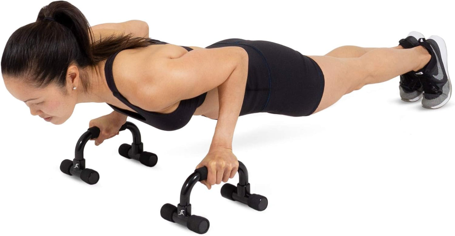 ProsourceFit Push-Up Bars (Set of 2)-Lightweight plastic handles with cushioned foam grips and slip resistant base