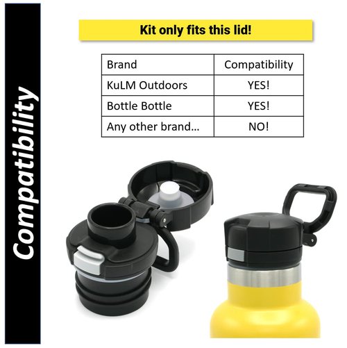 KuLM Outdoors Standard-Mouth Replacement Flip Lid Seal Kit and Bottle Bottle (Silicone)