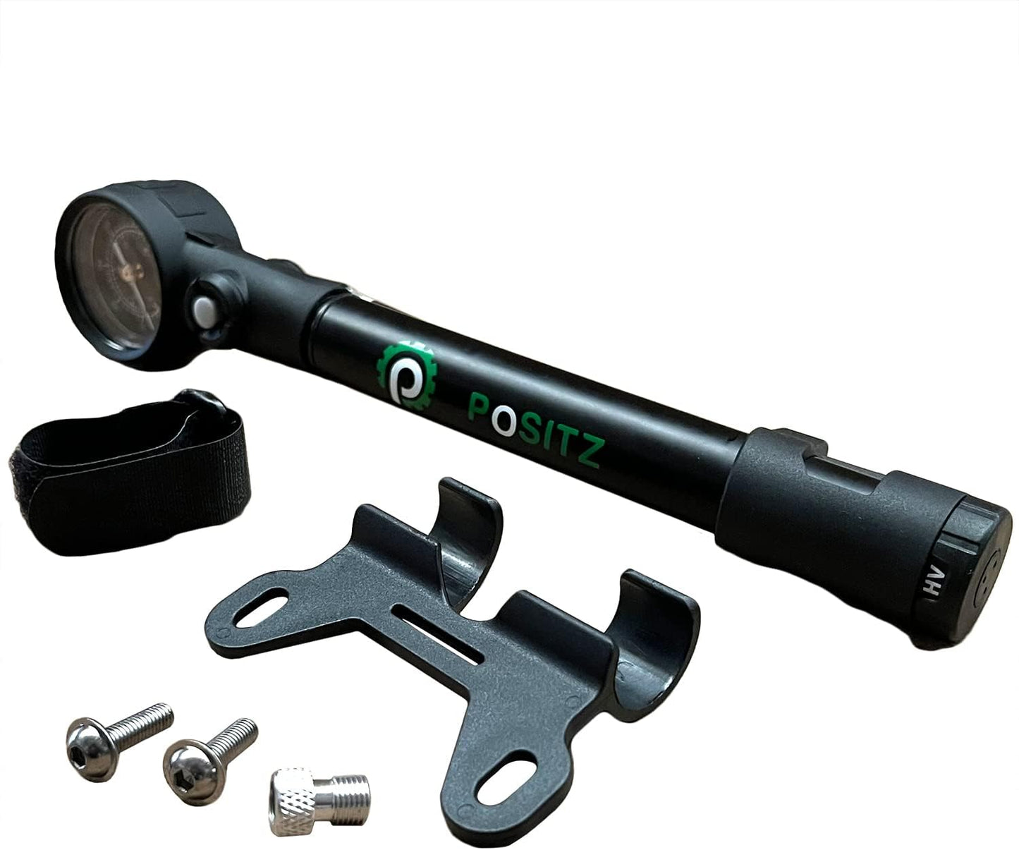MTB High Pressure Suspension Shock Pump (300 PSI Max) for Mountain Bike Forks & Rear Suspension Systems with Easy Attach Nozzle for Maximum Pressure