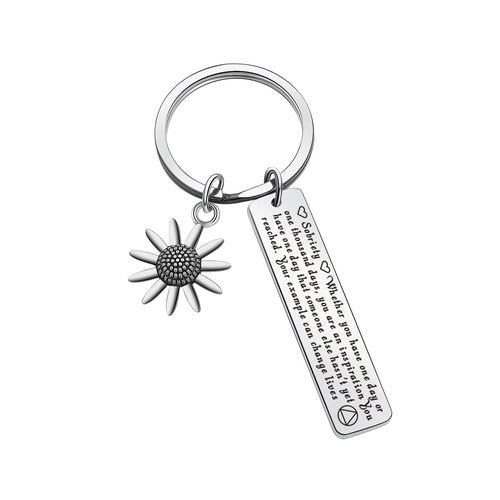 ZQEOU Sobriety Gifts For Women Men Sober Gifts For Women National Sober Day Gift Addiction Recovery Keychain For AA Na Jewelry AA Anniversary Keychain
