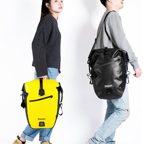 Rhinowalk Bike Bag Waterproof Bike Pannier Bag 27L for Bicycle Cargo Rack Saddle Bag Shoulder Bag Laptop Pannier Rack Bicycle Bag Professional Cycling Accessories-Black
