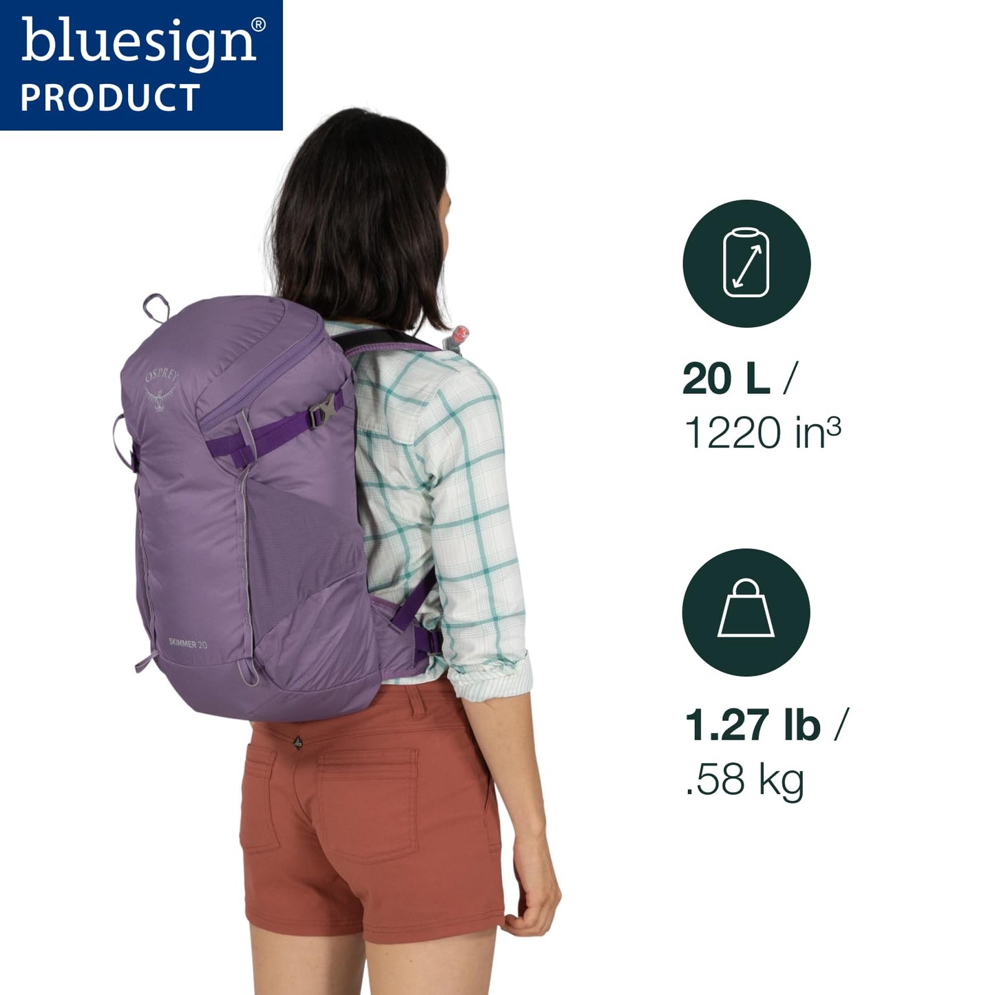 Osprey Skimmer 20L Women's Hiking Backpack with Hydraulics Reservoir, Purpurite Purple