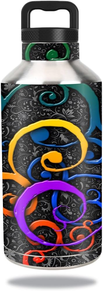 MightySkins Skin Compatible with Ozark Trail Water Bottle 64 oz wrap Cover Sticker Skins Rainbow Explosion