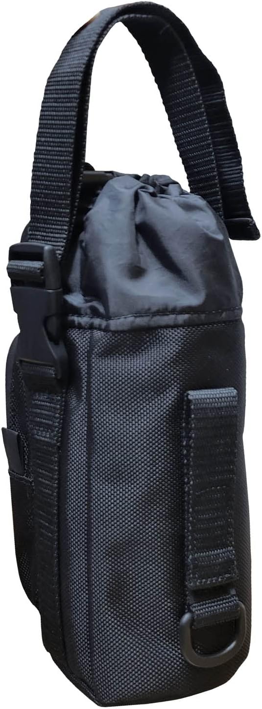TrailMax 500 Series Water Bottle Horse Saddle Bag; Insulated & Padded Drink Holder; Western & endurance Saddle Water Carrier; Saddlebag w/ 1 Liter Stainless Steel Water Bottle; Black & Sand