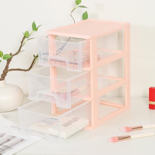 Gonice 3 Drawer Storage Organizer, White Plastic Drawer Storage, Small Desktop Organizer for Home, Office