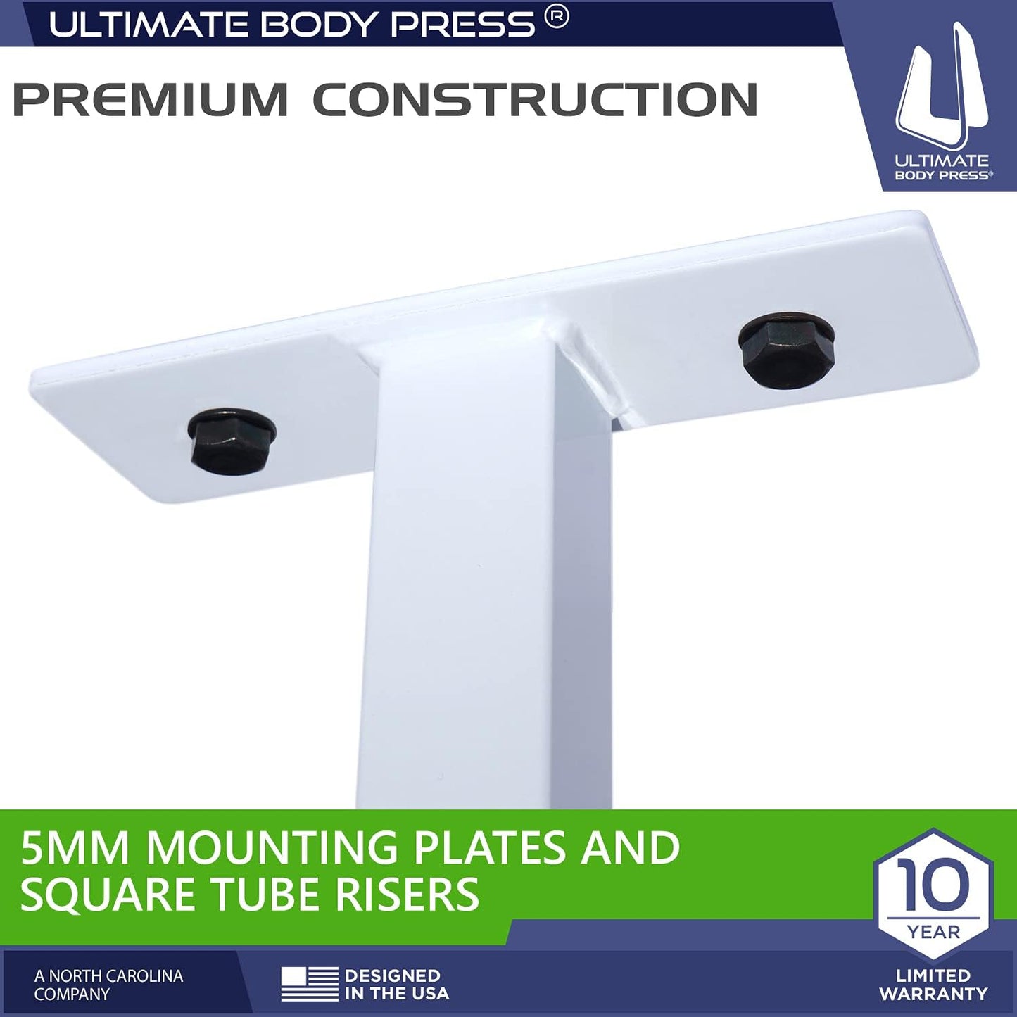 Ultimate Body Press Ceiling Mount Pull Up Bar - 48” Straight Bar & 14” Risers for 16”/24” Joists