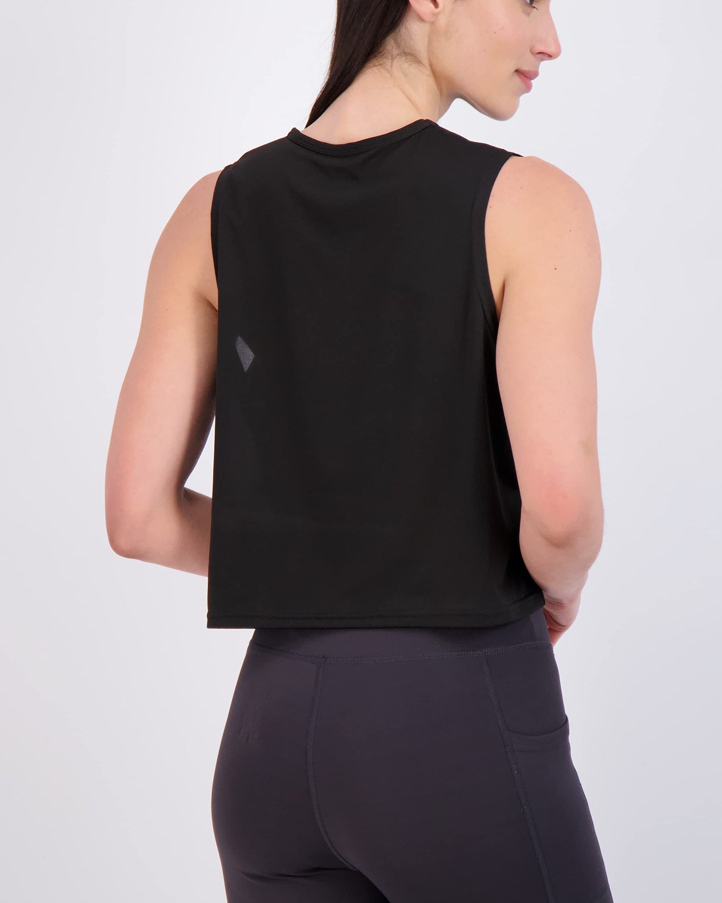 Real Essentials 5 Pack: Women's Dry Fit Crop Summer Tank Top - Gym Yoga Workout Sports Tee (Available in Plus Size) Set 5, M