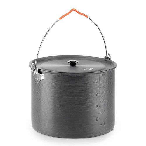 Naturehike 10.5 Quart Aluminum Hanging Pot, 6-8 Person Portable Camping Pot with Lid, Ultralight Outdoor Cooking Pot Cookware for Hiking Picnic Travel